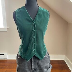 LC Lauren Conrad Velvet Green Vest Top